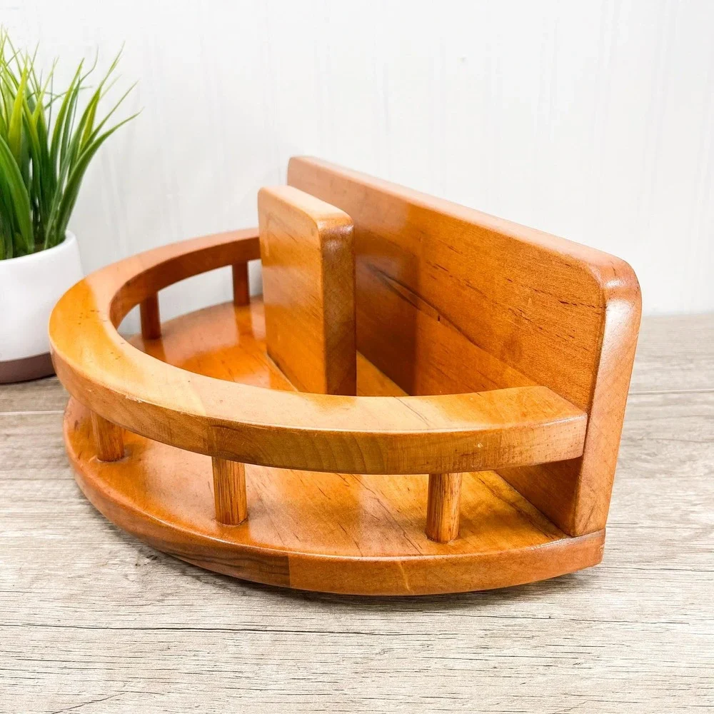 Vintage Wooden Napkin Holder:‎ Mid-Century Modern Table Decor